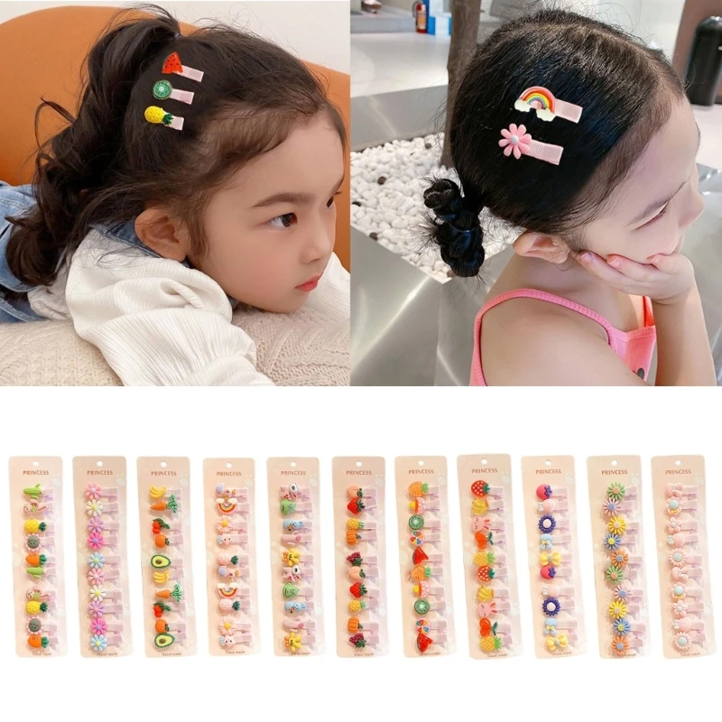 

10PCS Girls Hairpins Snap Clips for Children Thin Thick Hair Sweet Flowers/Bow Hair Clip Hair Accessories for Girl Pet