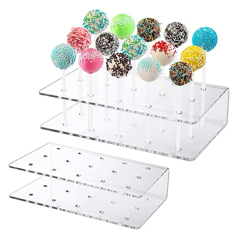 Transparent 15 Holes Rectangular Cake Party Holder Displays Stands Lollipop Candy Holder Wedding Party cake stand lollipop rack dessert stand