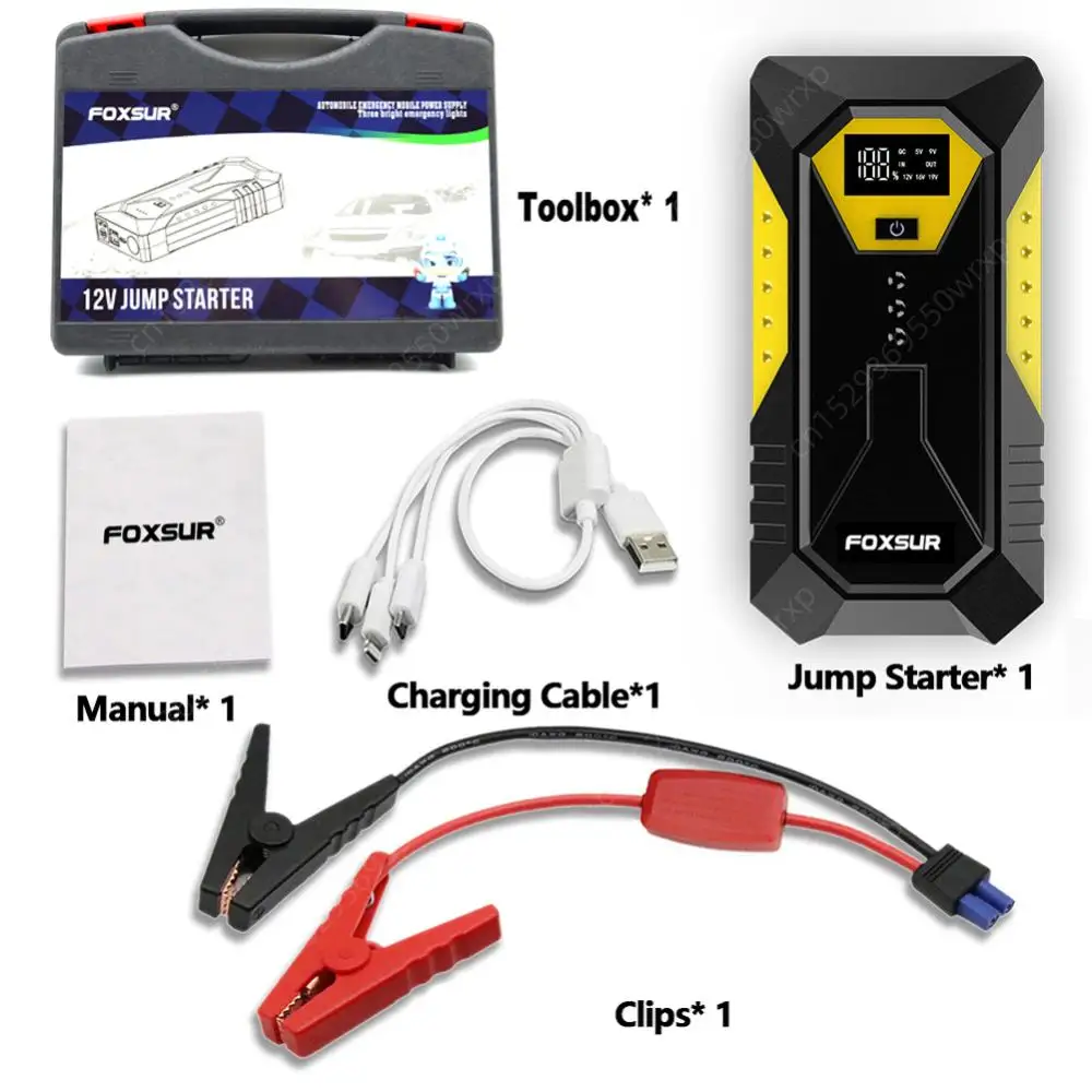 Car Jump Starter 26800mAh 800A Emergency Start-up Charger Petrol Car Power Bank Booster For Battery Starting Device