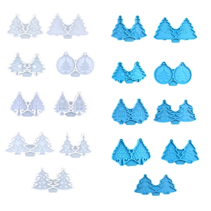

9 Pcs Christmas Earrings Pendant Silicone Decoration Molds Suitable for Women 264F