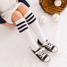 

White School Girls Socks Velvet Knee High Long Socks Cartoon Star Heart Stripe Design Kid Black Princess Socks Kniekousen Meisje