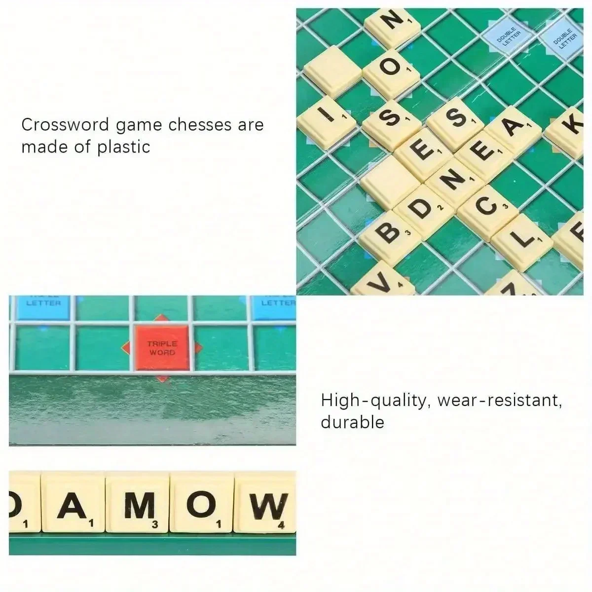English Scrabble Solitaire Alphabet Chess Jigsaw Board Game 1PCS for 2-4 players