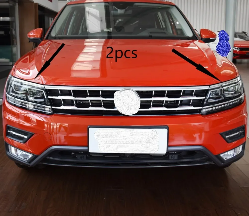 

Автомобильная передняя фара Eyebrown, отделка, стикер, Стайлинг для 2017-2022 VW Tiguan Mk2
