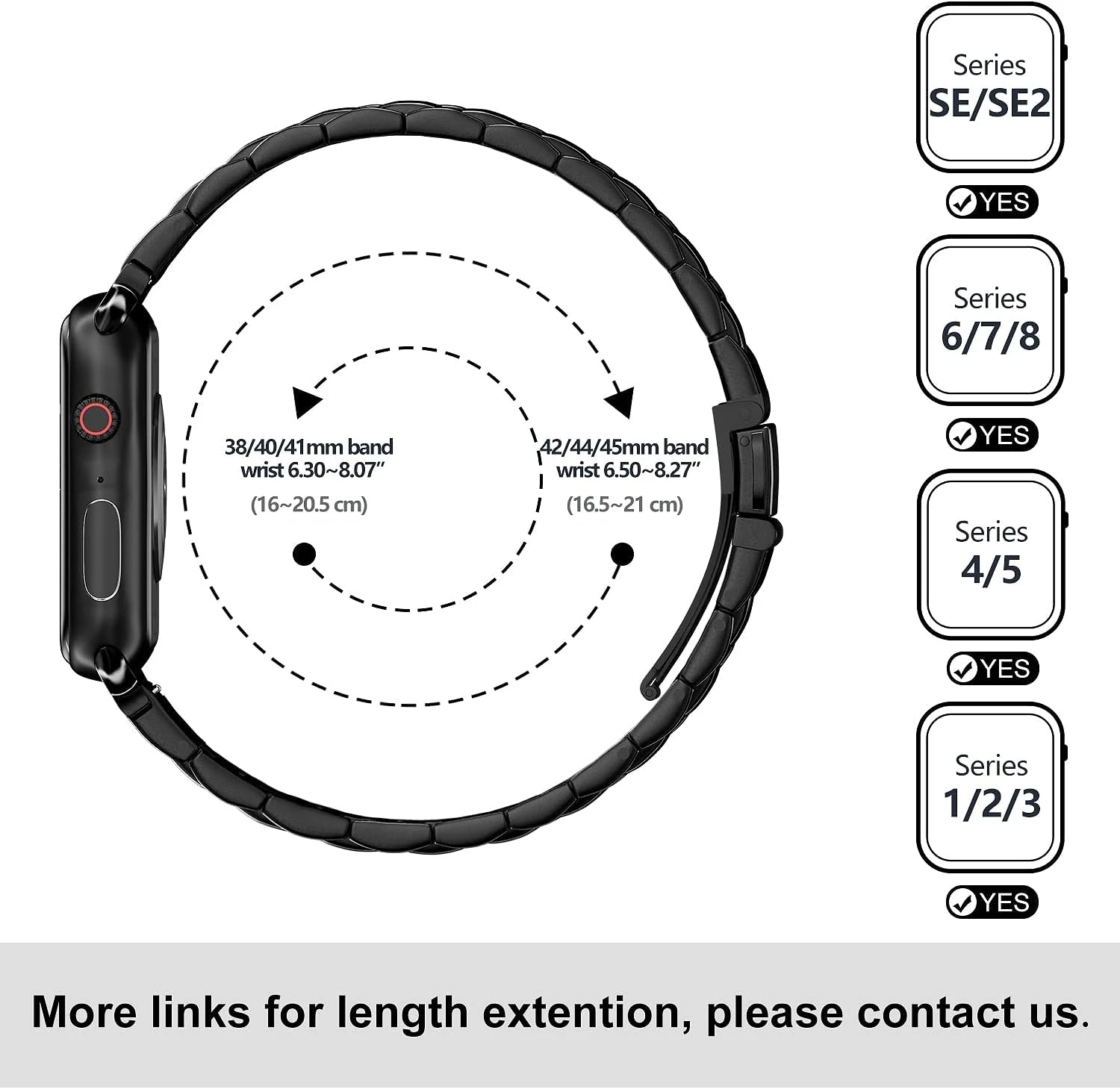 Elegant Stainless Steel Watch Strap - Premium Metal Belt