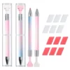 7pcs/Set Reusable Wax Refillable Embroidery Manicure Dotting Tool Nail Art Rhinestone Bead Wax Dotting Pen Otating Glue Point 1