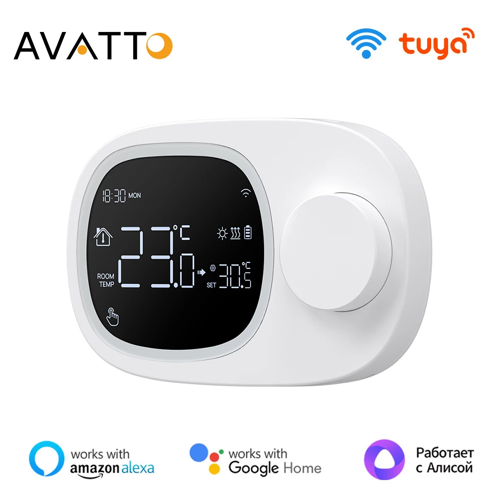 AVATTO Tuya WiFi Heating/Cooling Smart Thermostat Low Power Battery Water Gas Boiler Temperature Controller,Alexa Google Home