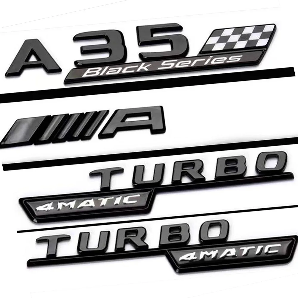 Per Mercedes Benz A35 Black Series Amg Turbo 4Matic Black Gloss Car Styling Decorare Lettering Emblem Sticker Accessori Auto
