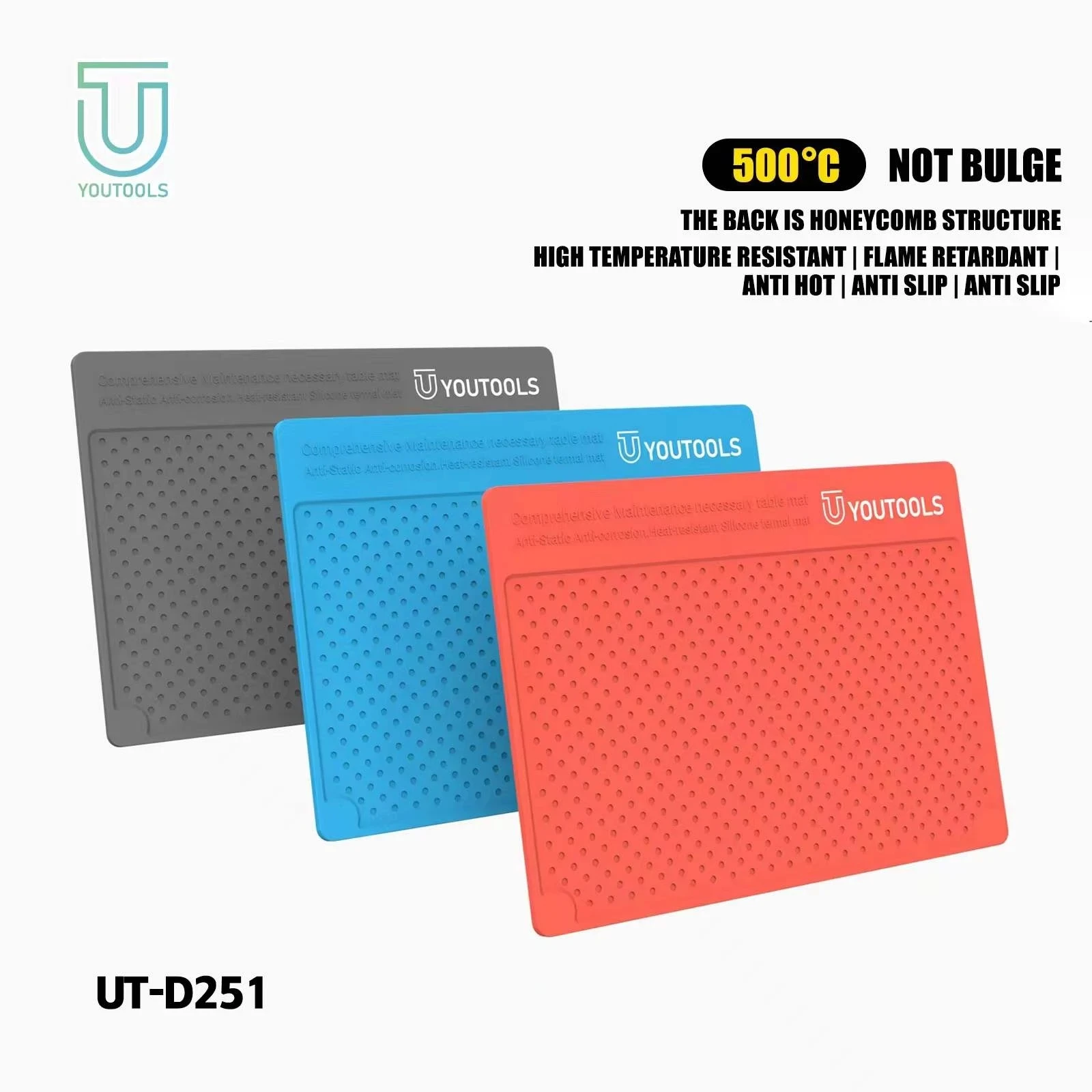 Heat Resistant Silicone Desk Mat BGA Soldering Insulation Platform Desk Pad  Mat For Mobile Phone Computer Repair Tool