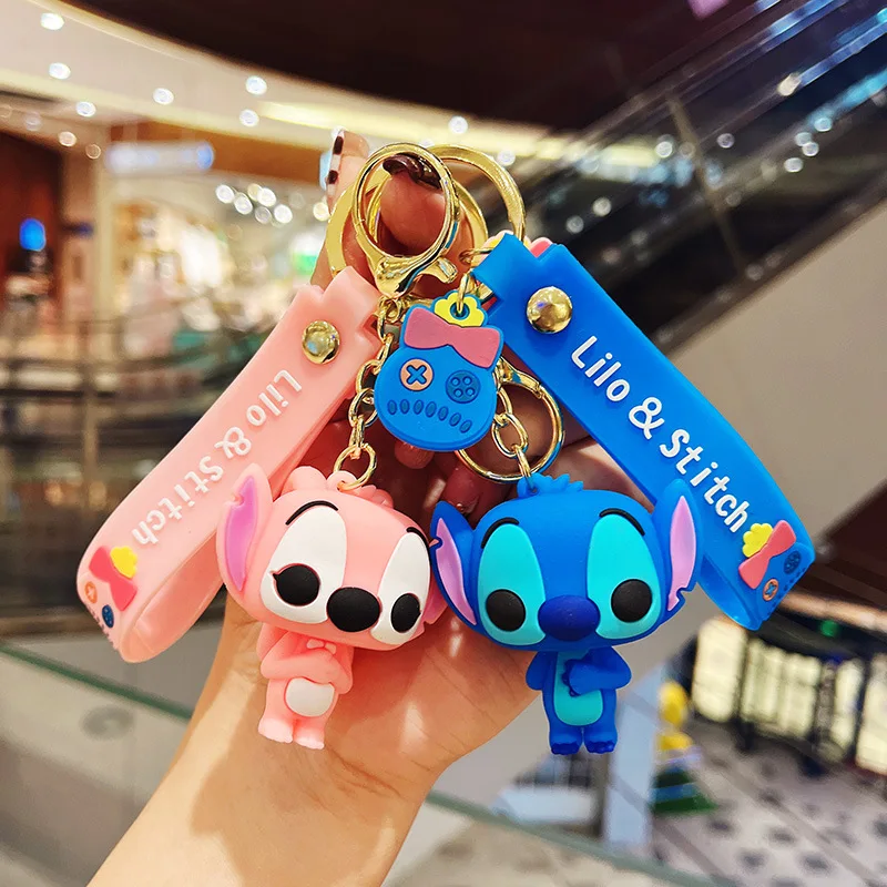 Anime-Disney-Keychain-Cartoon-Lilo-Stitch-pink-Cute-Doll-Keyring ...