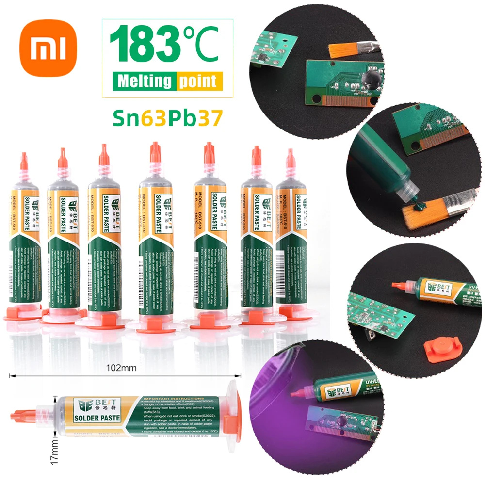 XIAOMI38gTinSolderPasteSyringeLiquidFluxPCBCircuitBoardSolderingPasteWeldingFluxes
