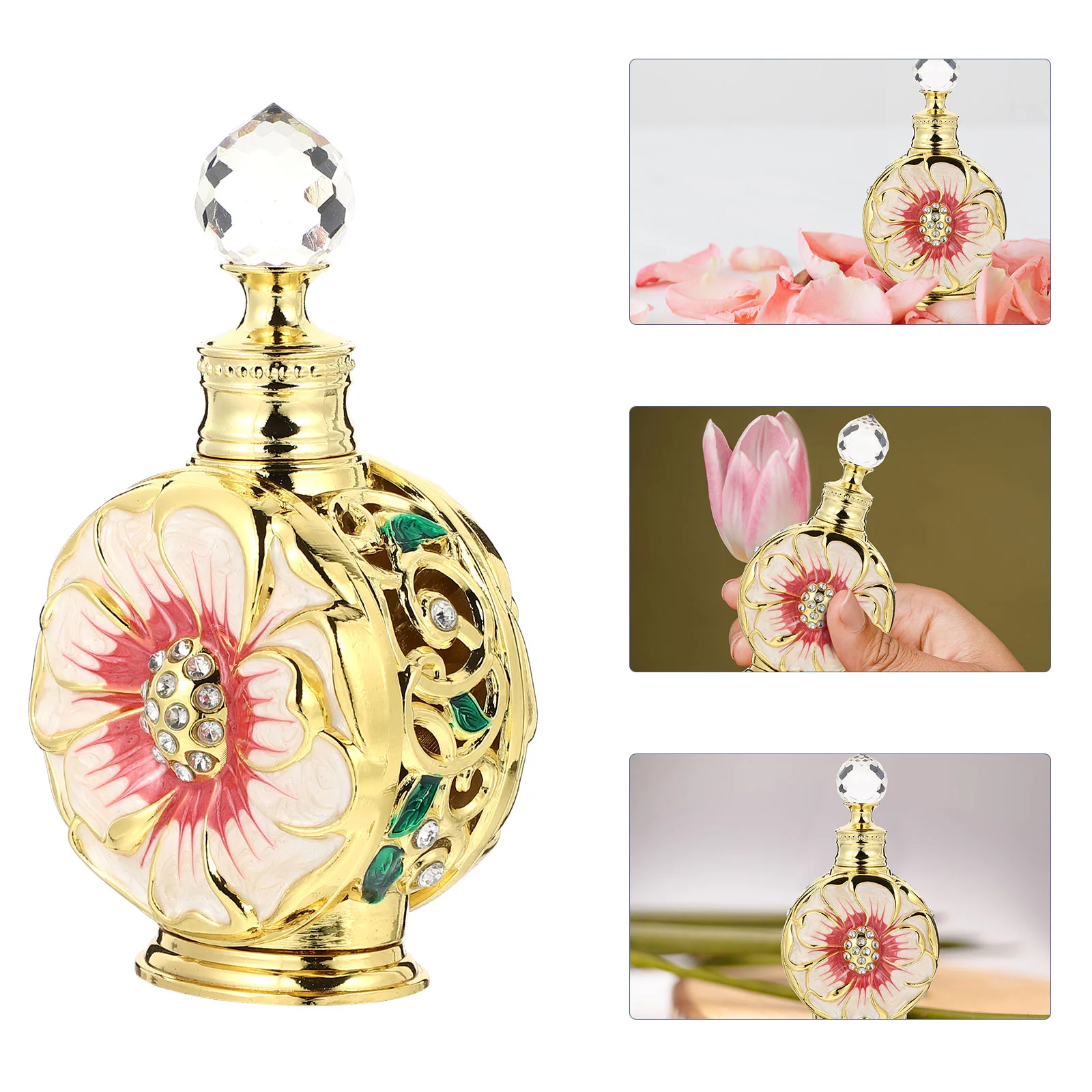 Creative Glass Essential Oil Bottle Exquisite Cosmetic Perfume Bottle Essential Oil Dropper Bottle Travel Spray Bottle