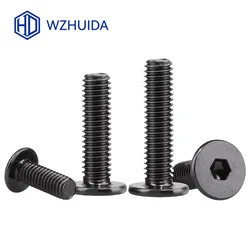 Black Ultra - Thin Flat Wafer Allen Head Screw Bolt - Stainless Steel - M8 (10pcs)