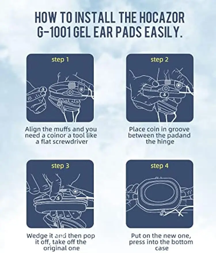 Gel Ear Pads for Howard Leight by Honeywell Impact Sport Pro Sync Leightning Earmuffs 1Pair