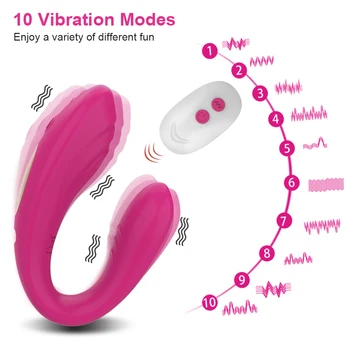 Erotic Wireless Remote Control Clitoris Vibrator U Shape Dildo G Spot Clitoris Stimulat Vibrator Sex Toy for Women Adult Couples 2