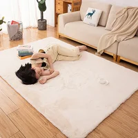 Modern Home Decor Artificial Rabbit Carpet Living Room Soft Fluffy Plush Rugs Children Bedroom Mat Non-slip Faux Fur Carpet Gray 2