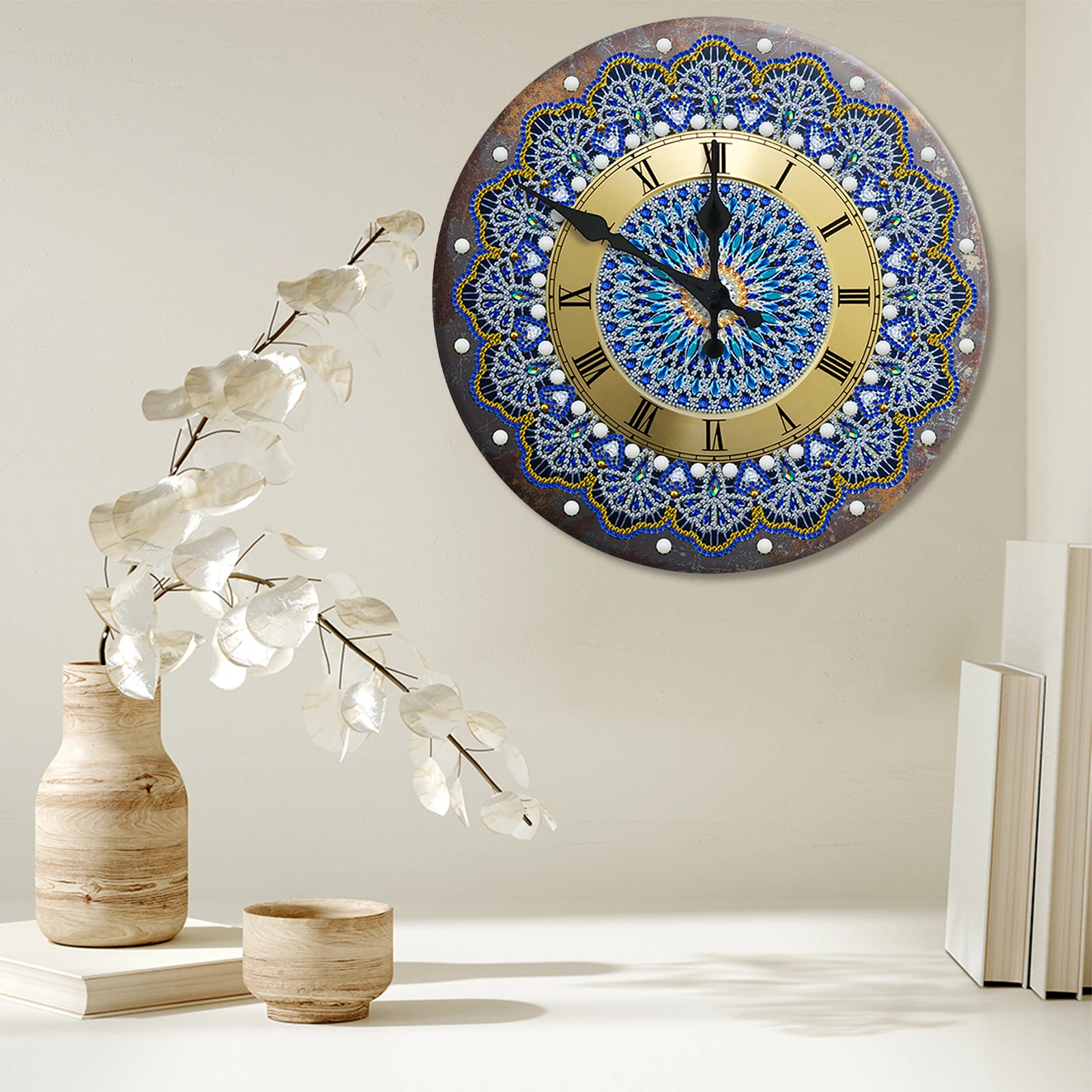 Diamond Painting Antique Clock Partial Special Drill Mosaic Wall Art Picture of Rhinestone Metal Picture Home Decoration