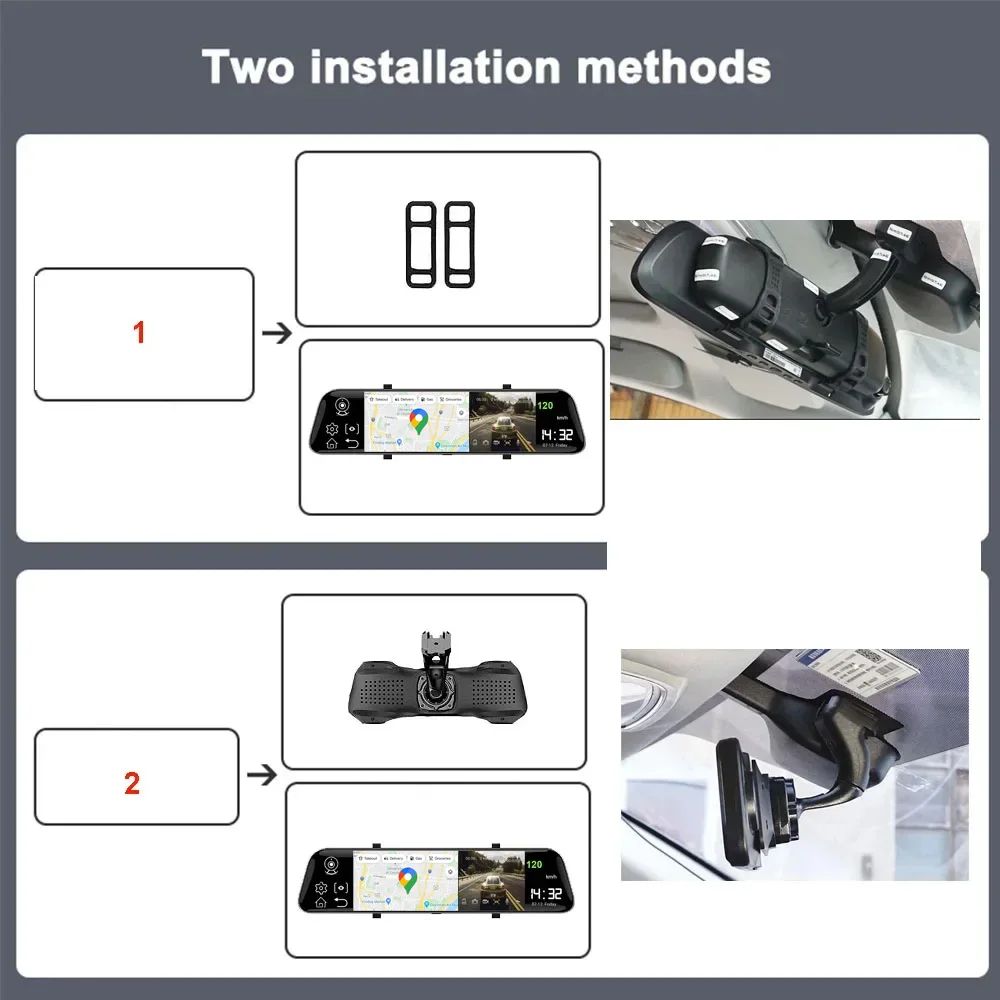 HGDO 12'' 4G ADAS Car DVR Camera Android 8.1 Stream Media Rear View Mirror FHD 1080P WiFi GPS Dash Cam Registrar Video Recorder