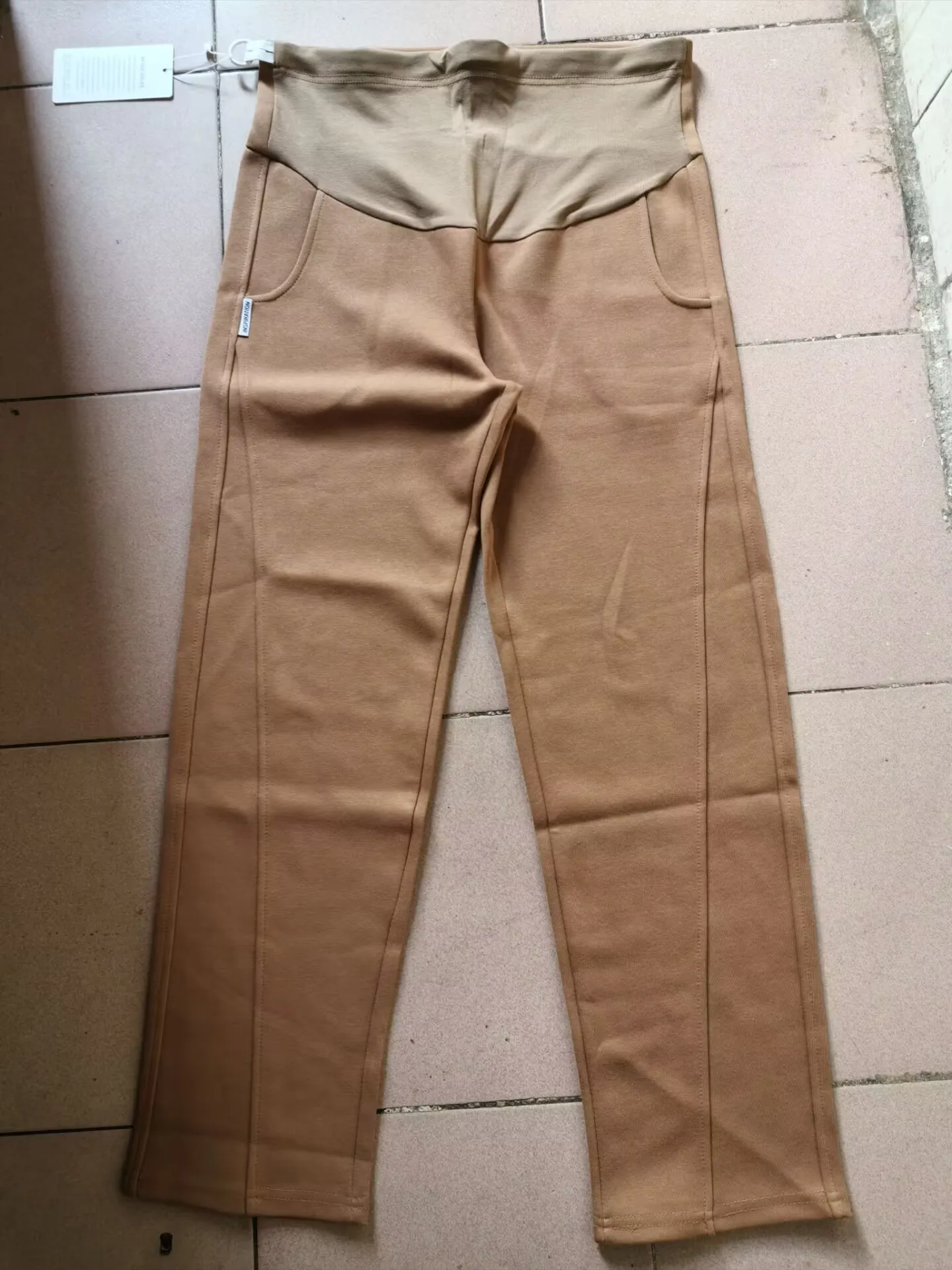 Autumn Maternity Casual Trousers High Waist Striped Patchwork Floor-length Pregnant Woman Wide Leg Pants Loose Pregnancy Clothes 4