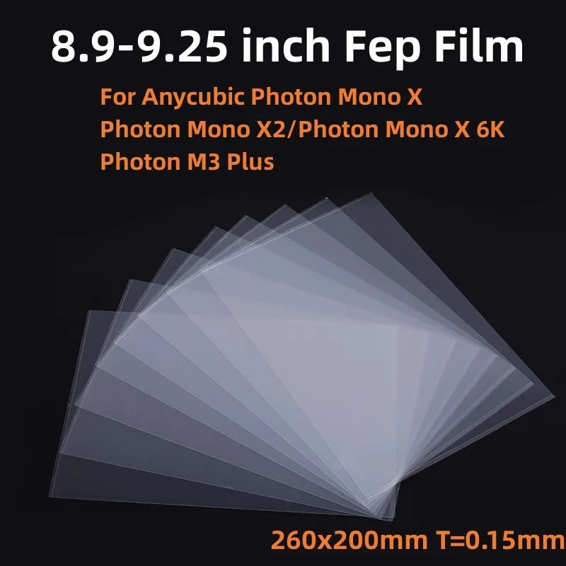 5 Stück FEP Film 8.9 Zoll 260*200*0.15mm Für ANYCUBIC Mono X 4K 6K Mono X2 M3 Plus Elegoo Saturn 3D-Druckerteile Zubehör LCD SLA – Detail 1