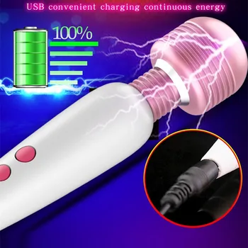 12 Speed USB Dildo Vibrator Magic Wand Clitoris Stimulator Vagina G-Spot Massager Vibrator Sex Toys for Women Adults Masturbator 2