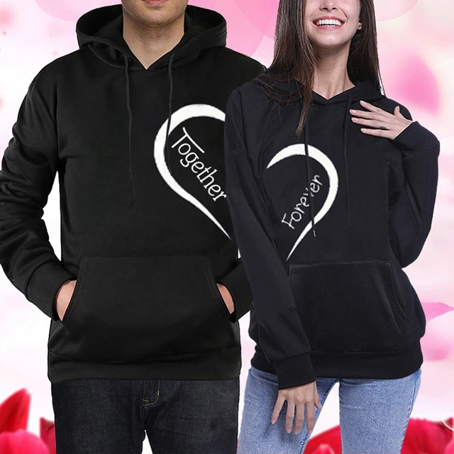 Couples Hoodies Casual Pullovers Unisex Black Sweatshirts for Couples  Couple Sweatshirt Heart Letter Printed Hoodies Lovers - AliExpress