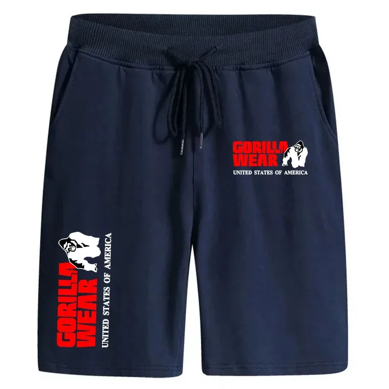 Summer Fashion Brand Mesh Men Casual Shorts Drawstring Waist Comfortable Gorilla Printed 5-point Pants Gym Running Shorts 5