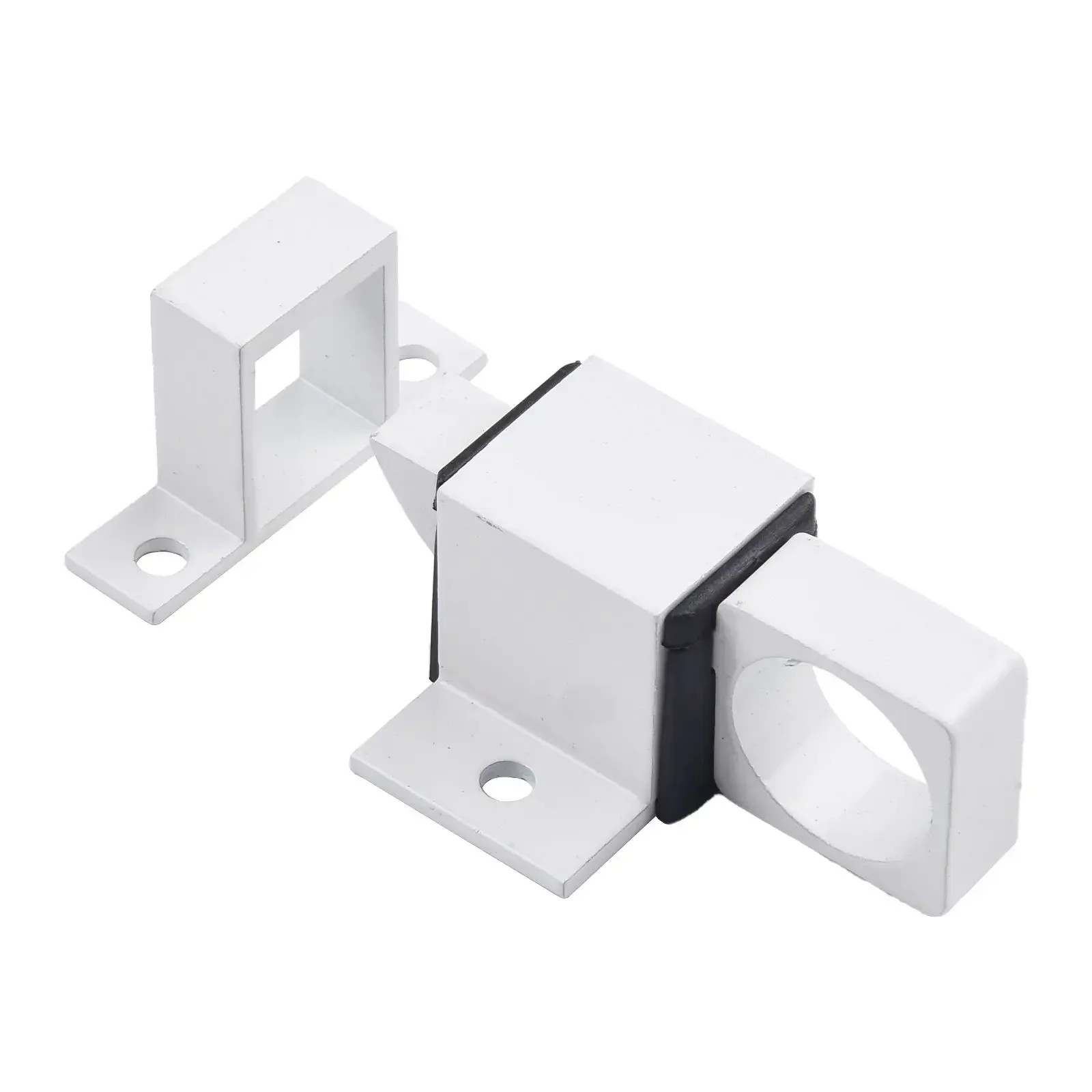 Door Bolt Latch Aluminum Alloy Black White Window Gate Security Pull Ring Spring Bounce Door Bolt Automatic Latch Lock