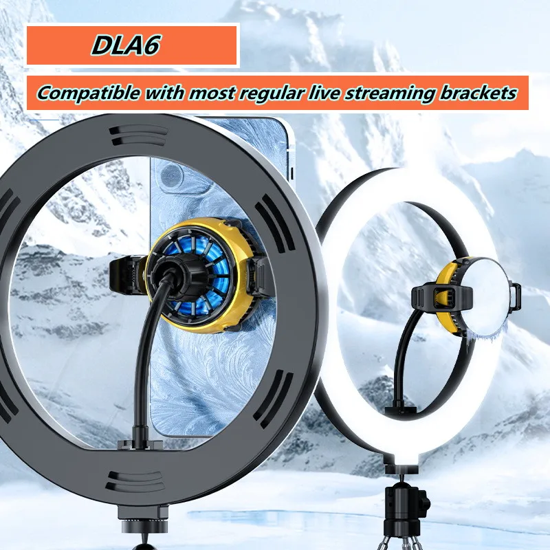

DLA6 Mobile Phone Radiator Semiconductor Backclip Cooling Fan for IOS Android PUBG Live Broadcast Gaming Accessories Game Cooler