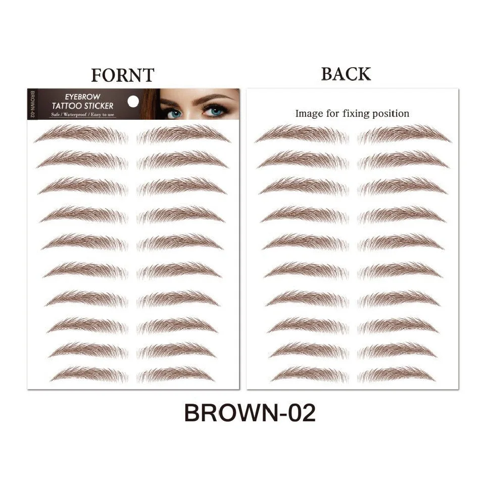 Makeup Stickers 9 Pairs 6D Imitation Eco Eyebrow Stickers Waterproof and Long-Lasting Professional-Looking Eyebrows