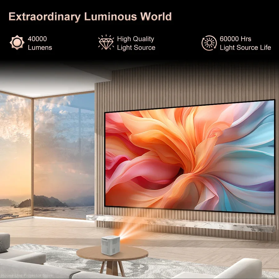 플릭스톤 E800 안드로이드 프로젝터 1080P 3000ANSI 루멘 LCD 프로젝션 기술 2+32GB 스마트 홈 시네마