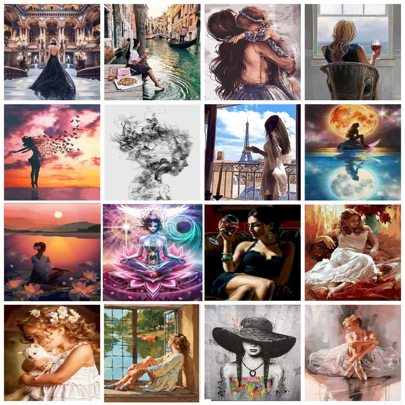 DIY Painting By Numbers Portrait Handpainted Gift Unframe Oil Painting By Numbers Figure Girls Room Decoration GATYZTORY Painting By Numbers Kits Oil Picture By Numbers Painting By Numbers