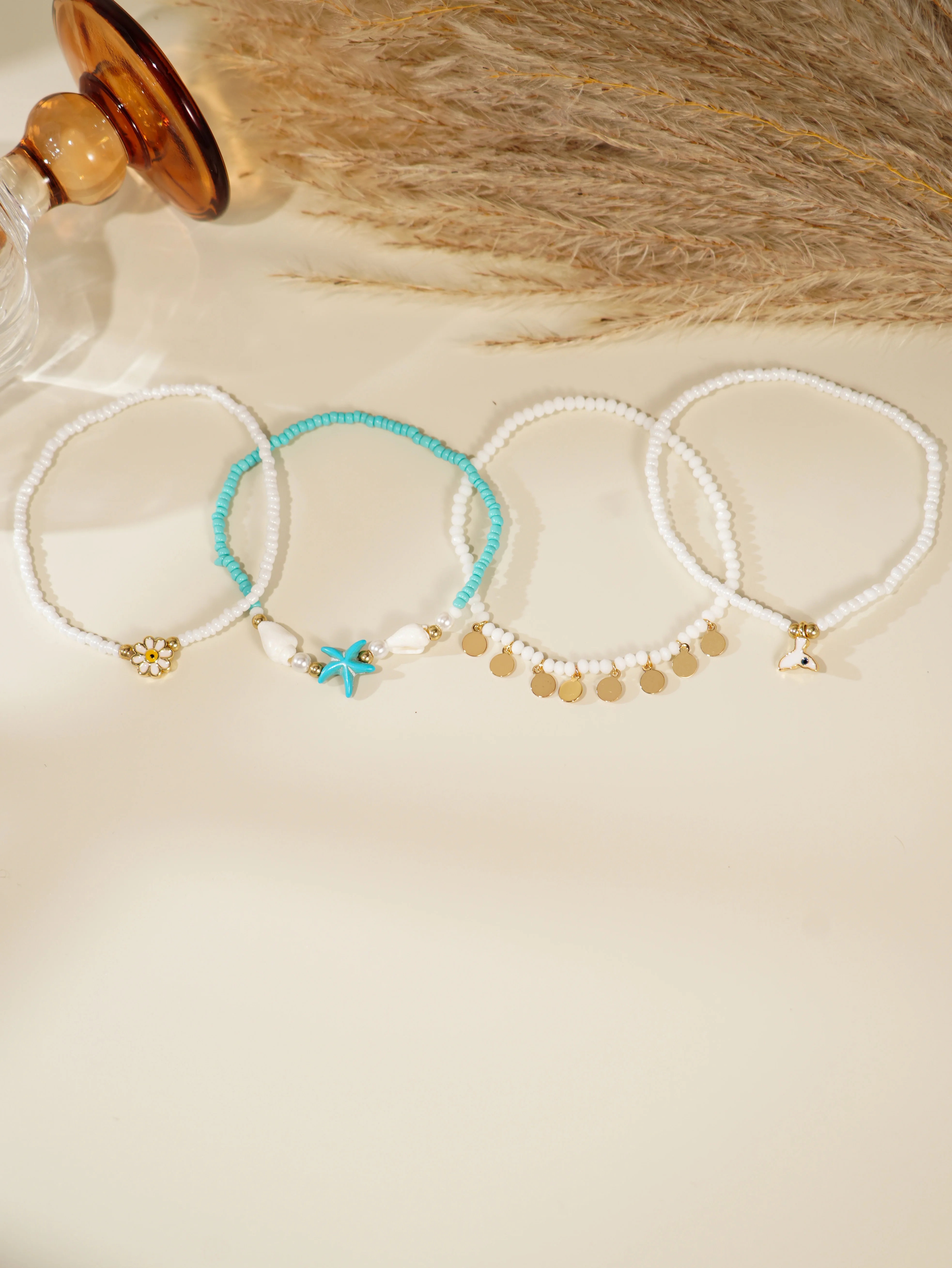 Bohemian Fashion Foot Chain Stacking Beads Set for Women