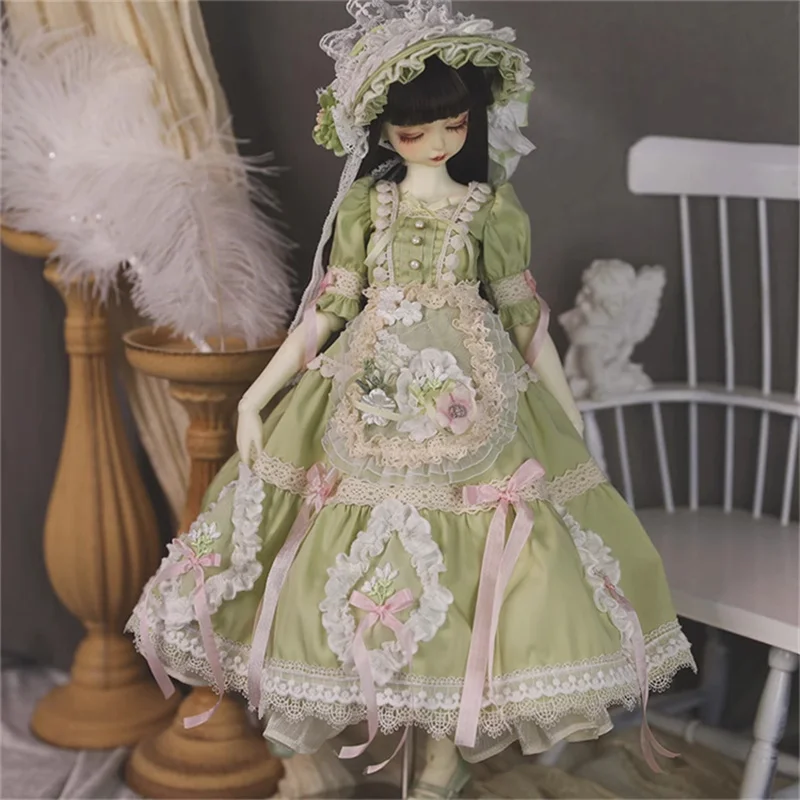 

BJD Doll Clothes For 1/6 Yosd 1/4 MSD MDD Doll Sweet Skirt Green Western-Dress Outfit Dolls Clothing Accessories