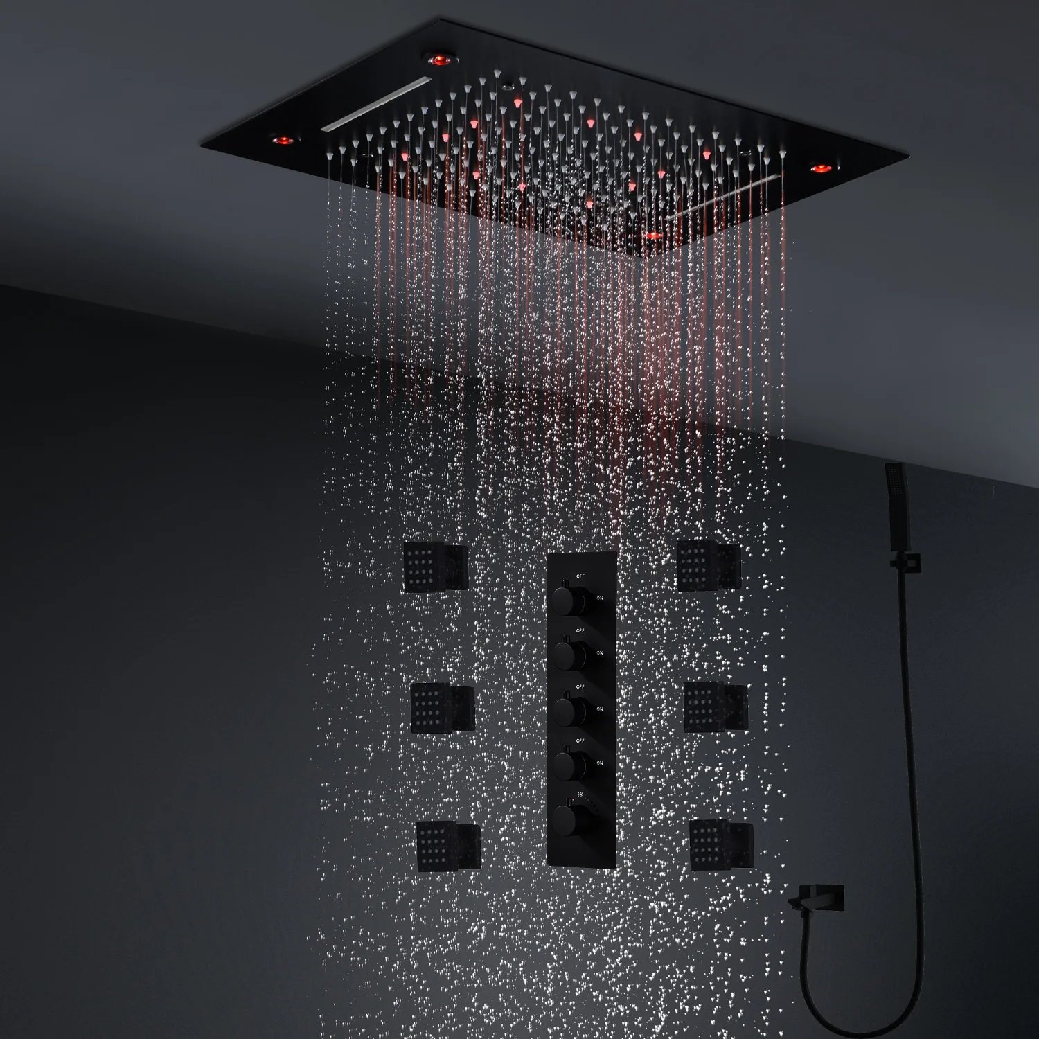 Cabezal Alcachofa De Ducha RGB Regaderas Con Luz LED Para Baño Modernas 7  Color