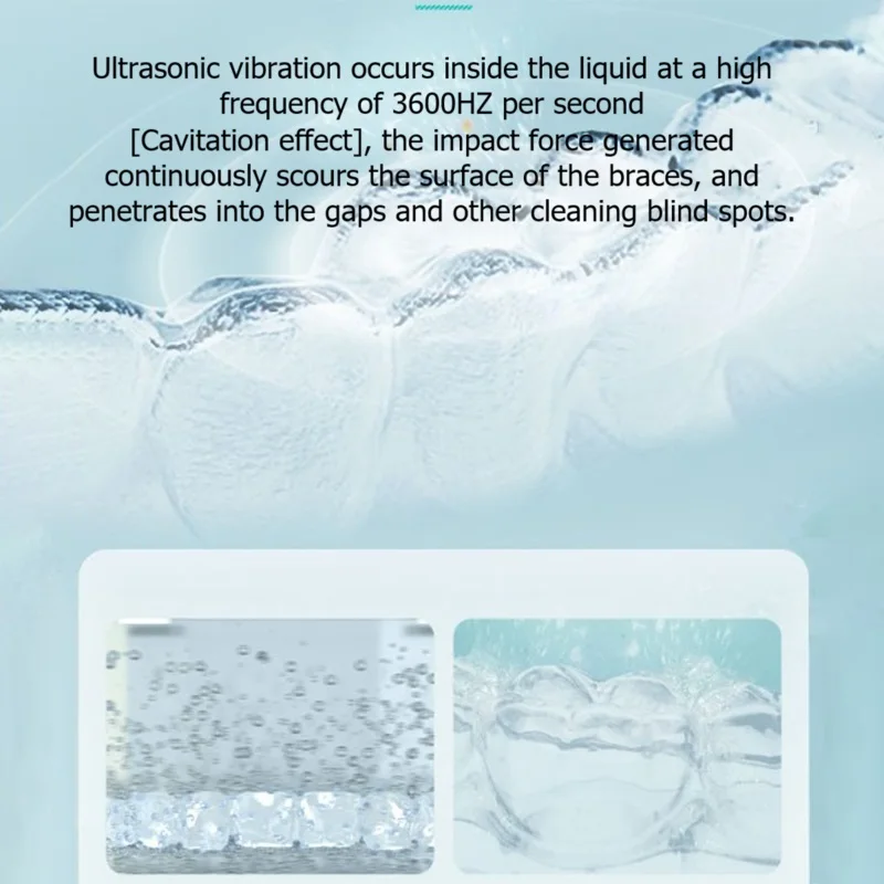 MI Eraclean Ultrasonic Cleaner For Invisible Braces Mini Portable Cleaning Machine With Storage Bag Rechargeable Denture Cleaner 4