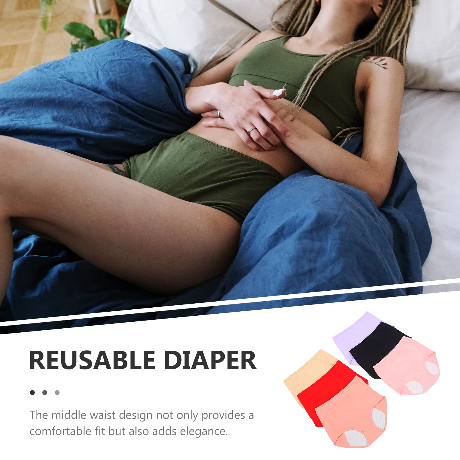 6 Pcs Women's Panties Women's Physiological High Waist Women's Women's Women's