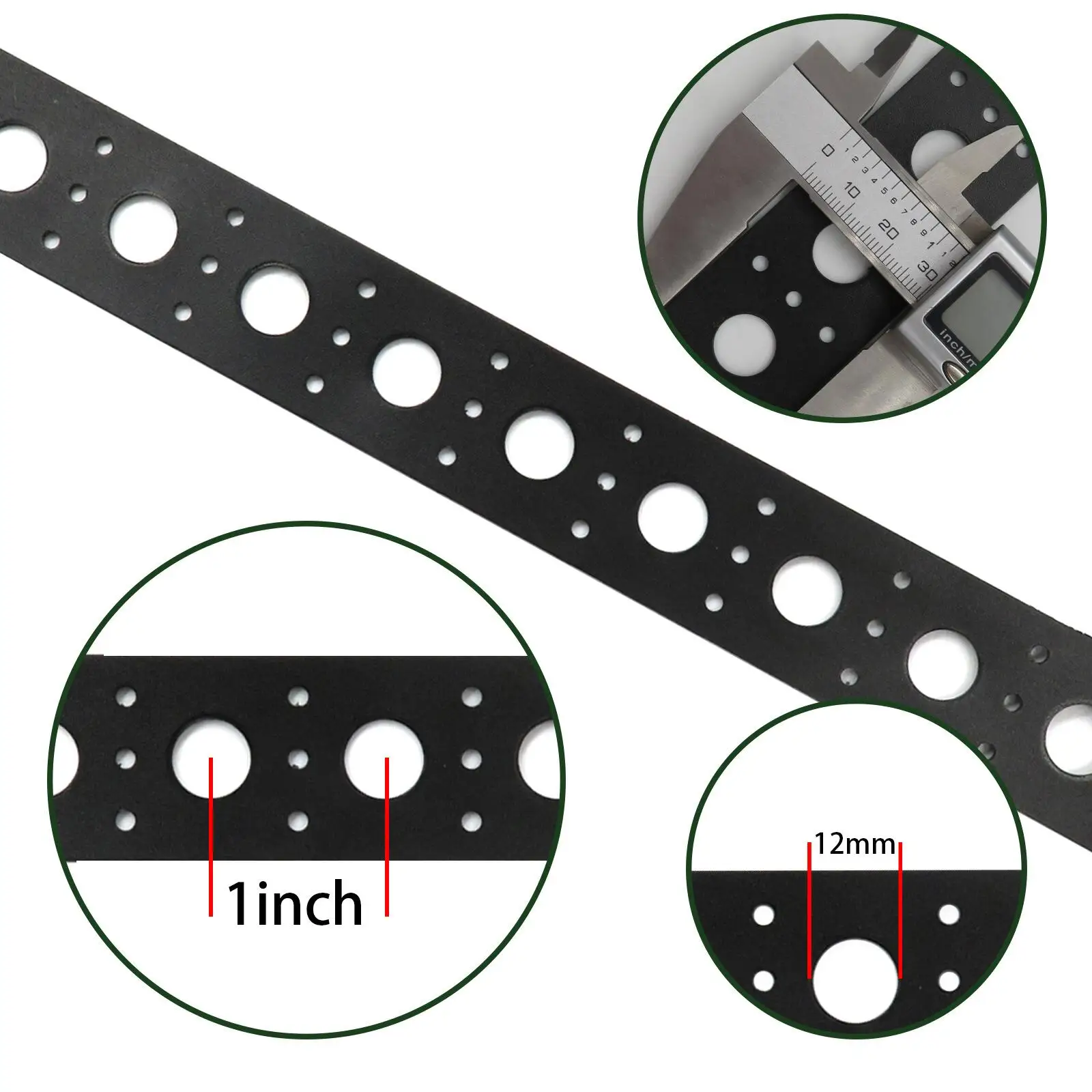 무료 배송 12mm 픽셀 노드용 플라스틱 마운팅 스트립, 롤당 50m, 1 인치 (25mm) 홀 간격
