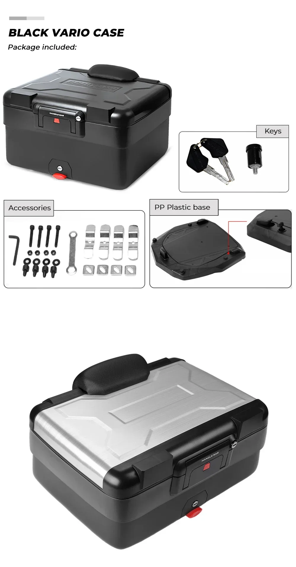 KEMIMOTO Universal Motorrad Top Vario Caes Für BMW R1250GS R1200GS F800GS LC ADV 1250GSR F850GS F750gs Top Hinten Gepäck Box – Detail 16