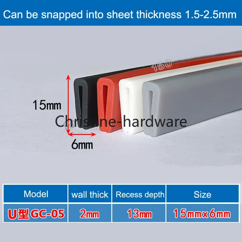 1/3/5M silikonowa taśma krawędziowa typu U wielokolorowa gumowa ochraniacz drzwi samochodu uszczelniająca do szkła, metalowy Panel antykolizyjna