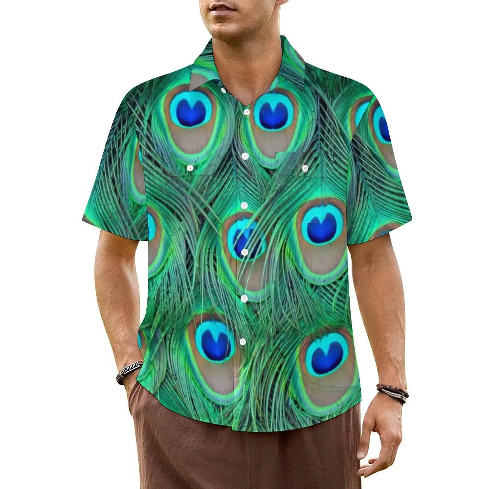 Heren met Korte Mouwen Shirts Hawaiiaans Shirt Zomerstrand Shirts Casual Bedrukte Blouse