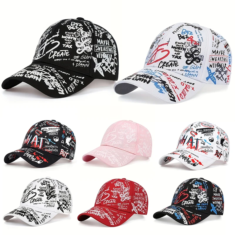 

Men's Graffiti Obvious Same Style Cotton Hip Hop Retro Hat High Quality Outdoor Sports Sunshade Hat Women's Baseball Hat
