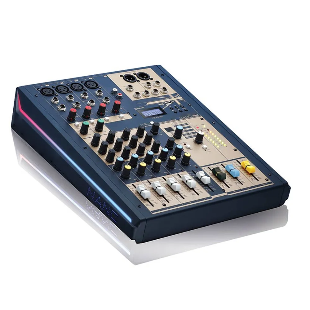 Nano M08BT Compact analogue 8 channel mixing console with with 4 Mic inputs 3 Stereo inputs Bluetooth USB audio interface