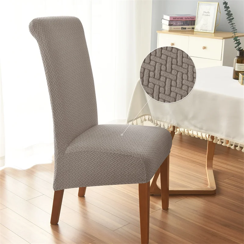 Chair Cover Jacquard Chair Cover Stretch XL Size Long Back Dining Chair Covers Seat Slipcovers For Wedding Dining Room Chairs Kitchen