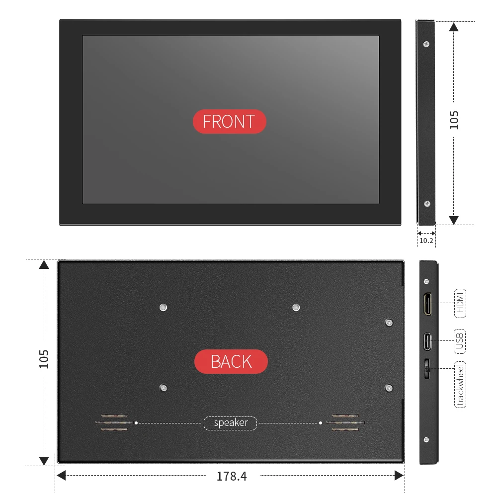 HDMI LCD (H) ǻ , 1024*600 IPS  ġ ũ,   HD , Win10  ,  7 ġ