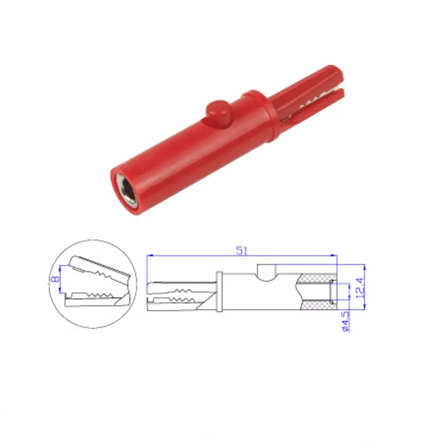 10pcs Insulated Alligator Clip 4mm Socket Connection Electrical Push Button Crocodile Clip CL4210