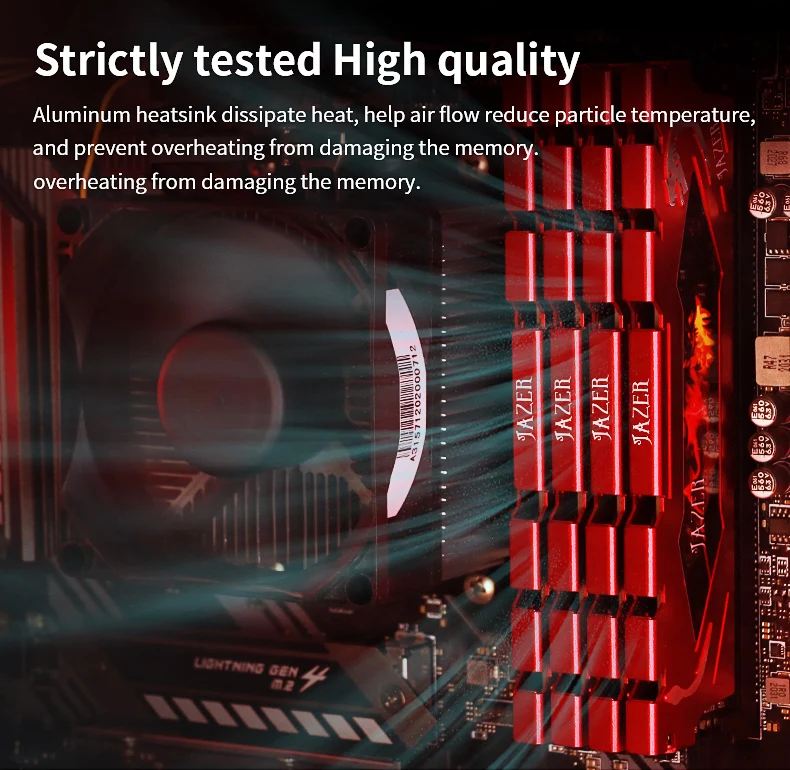 JAZER DDR4 Ram 8GB 16GB 3200MHz Desktop Gaming Memory Support