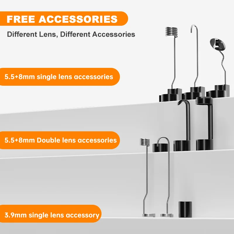 iOS/안드로이드용 WiFi 내시경 카메라 1080P IP67 무선 산업용 내시경 파이프 자동차용 강성 케이블 검사 카메라