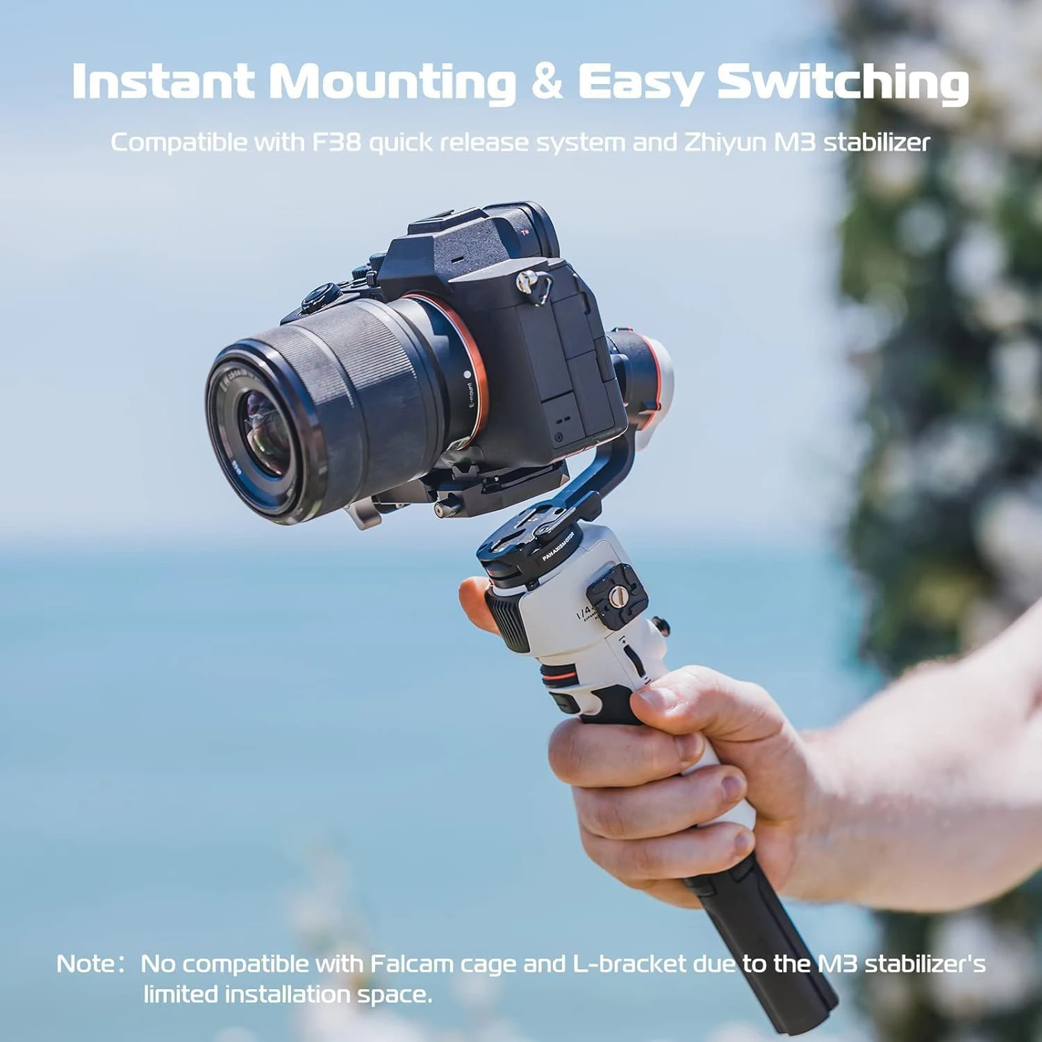Ulanzi Falcam F38 퀵 릴리스 플레이트, ZhiYun M3 DSLR 카메라 안정기 짐벌 액세서리