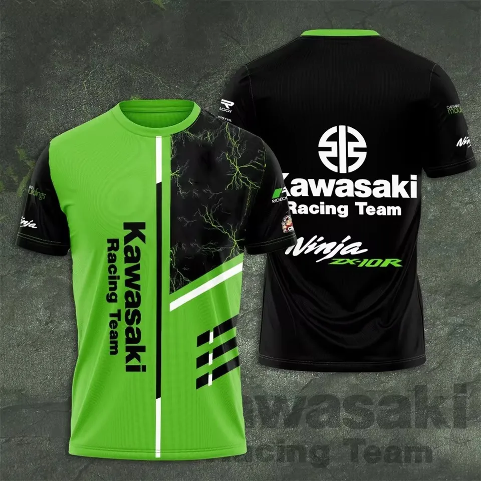 【新品】Kawasaki レーシングチーム半袖シャツLL KAWASAKI カワサキ レーシングチーム 半袖ワークシャツ 刺繍ロゴ