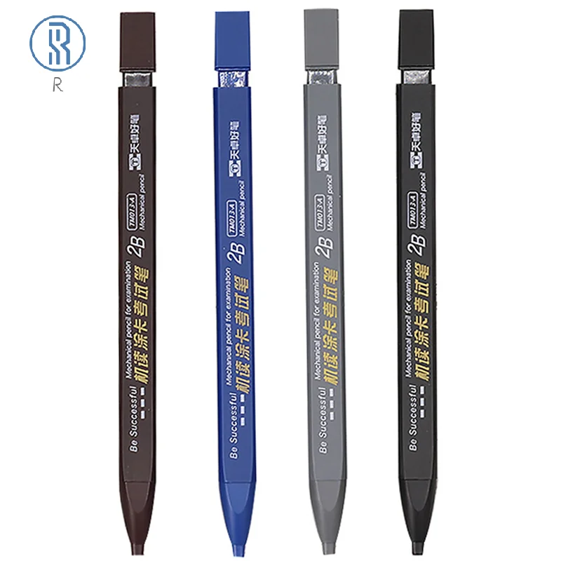 

Thick Flat Head Mechanical Pencil Drawing 2B with Refills Pencil Office Supplies Writing Automatic Office School Supplies